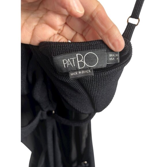 PatBO Asterisk Maxi Dress Black Sexy Cut Out Detail Resort 4 Stretch Knit NY Eve - Picture 10 of 10